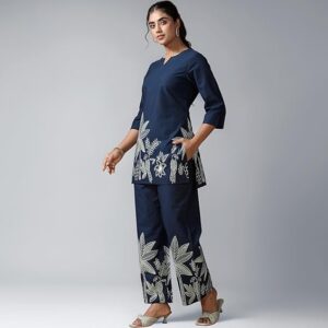 Pinkmint Women's Pure Cotton Co Ord Set l Kurta Sets for Women |Kurta Sets| Printed Kurta with Pant l Stylish Pocket & 3/4 Sleeve Women Co-ord Set (Avaiable in Plus size)